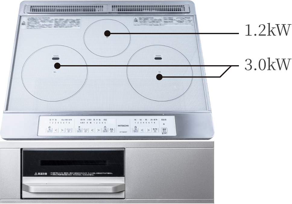 3口IHクッキングヒーター